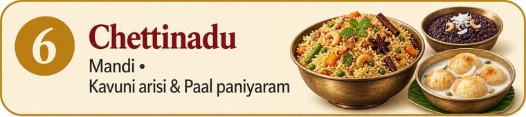 Chettinad: Chettinad chicken masala, Meen kuzhambu